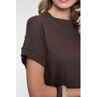 Geisha Shirt with Rib Brown