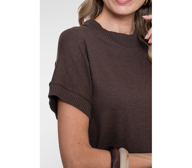 Geisha Shirt with Rib Brown