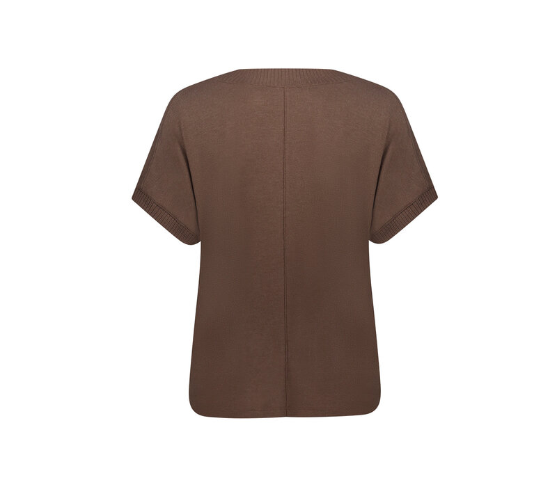 Geisha Shirt with Rib Brown