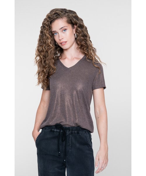 Geisha Geisha Top Jersey V Neck with Foil