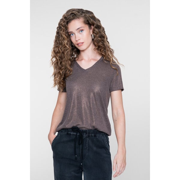 Geisha Top Jersey V Neck with Foil 