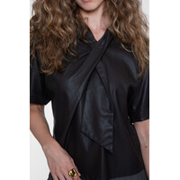Geisha Top PU Scarf Brown