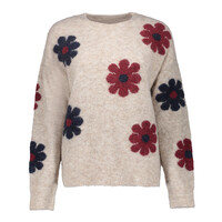 Geisha Pullover Flowers Sand Burgundy Navy