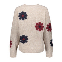 Geisha Pullover Flowers Sand Burgundy Navy