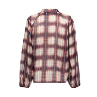 Geisha Blouse Check Lurex Off White Port Blue