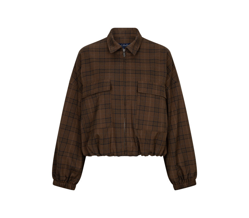 Red Button Avy Check Brown Blue
