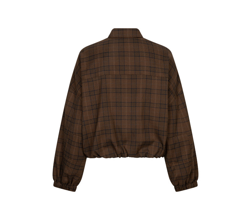 Red Button Avy Check Brown Blue