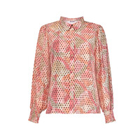 Geisha Blouse Coral Moss Green