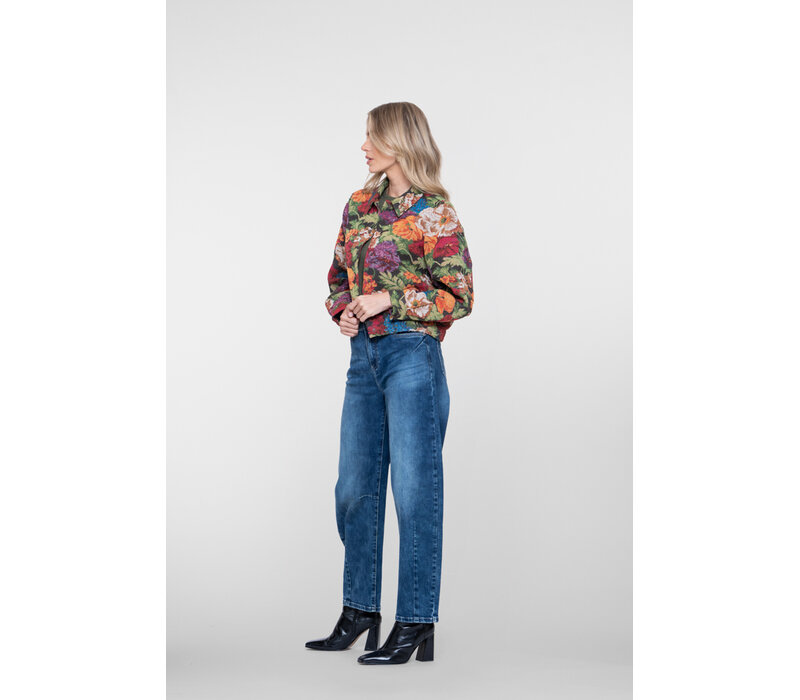 Geisha Jeans Barrel Mid Blue Denim