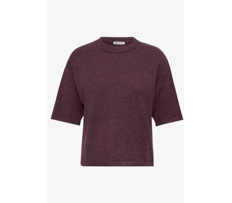 Street One 3/4 Sleeve Basic Sweater Rustic Rouge Melange