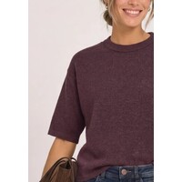 Street One 3/4 Sleeve Basic Sweater Rustic Rouge Melange