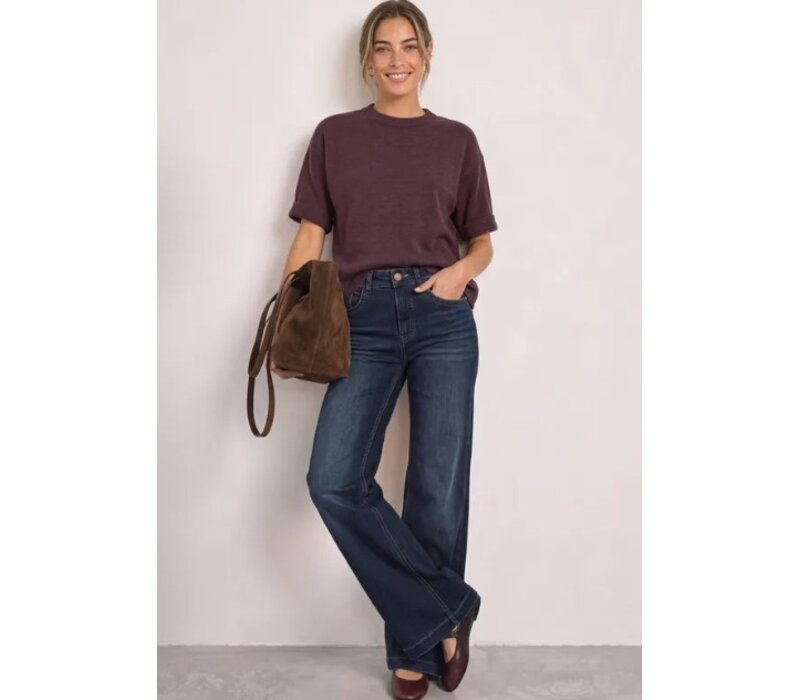 Street One 3/4 Sleeve Basic Sweater Rustic Rouge Melange
