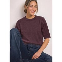 Street One 3/4 Sleeve Basic Sweater Rustic Rouge Melange