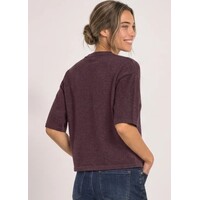 Street One 3/4 Sleeve Basic Sweater Rustic Rouge Melange