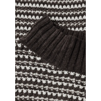 Street One Velvet Sweater Striped Black Coffee