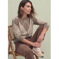 Street One Cosy Sweater Intarsia Sanded Amber Melange