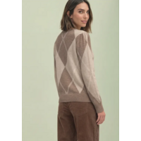 Street One Cosy Sweater Intarsia Sanded Amber Melange