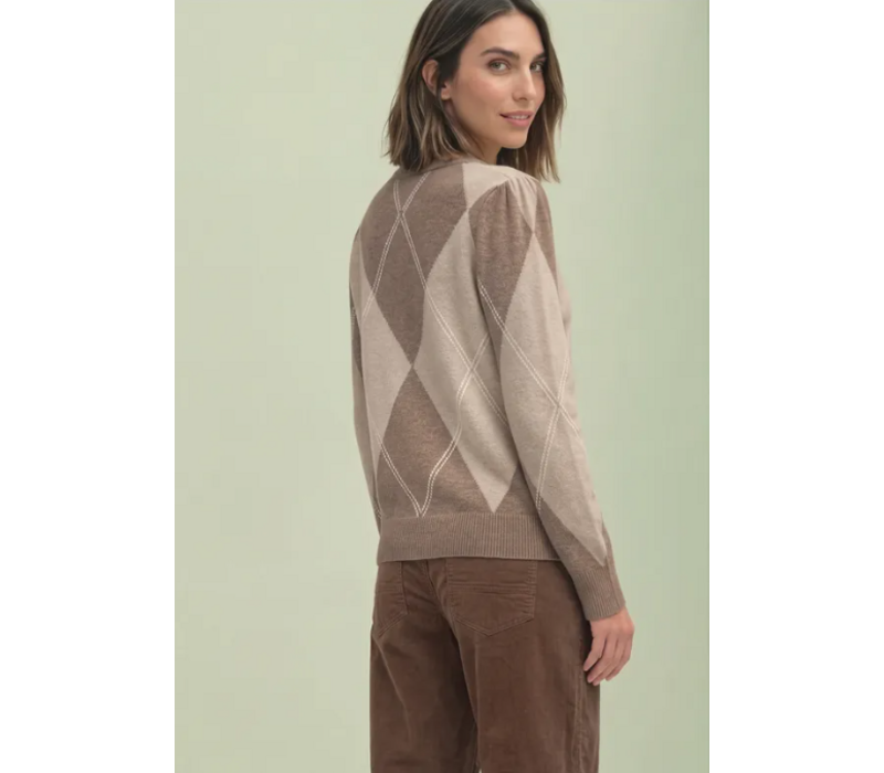 Street One Cosy Sweater Intarsia Sanded Amber Melange