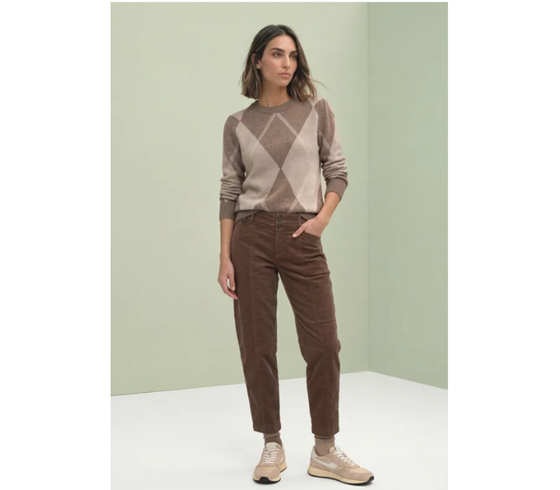 Street One Cosy Sweater Intarsia Sanded Amber Melange