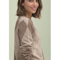 Street One Cosy Sweater Intarsia Sanded Amber Melange