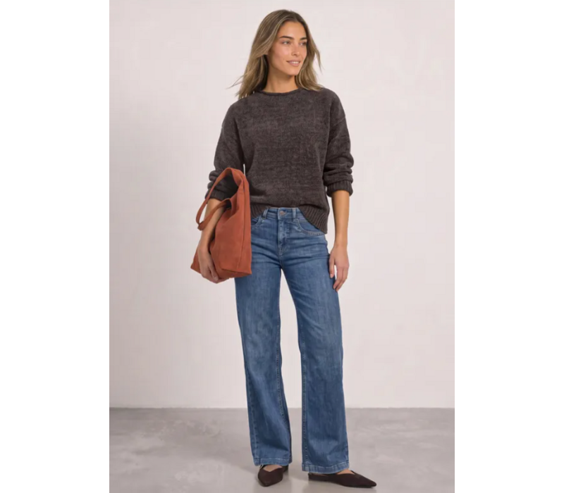 Street One Chenille Sweater Black Coffee