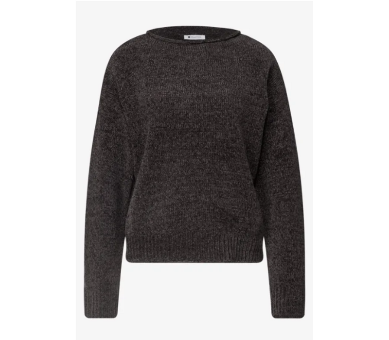 Street One Chenille Sweater Black Coffee