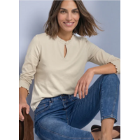 Street One Frill Neck Basic Shirt Pure Beige