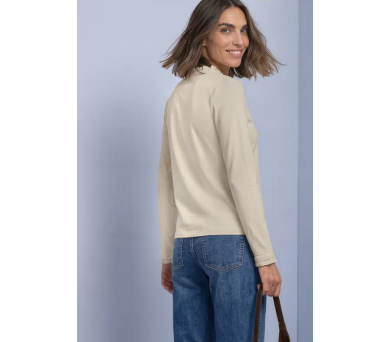 Street One Frill Neck Basic Shirt Pure Beige