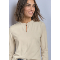 Street One Frill Neck Basic Shirt Pure Beige