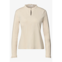 Street One Frill Neck Basic Shirt Pure Beige