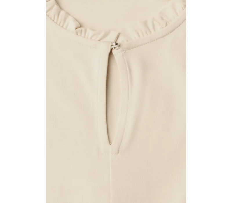Street One Frill Neck Basic Shirt Pure Beige
