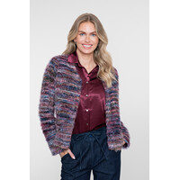 Geisha Vest Stripes Hairy Burgundy