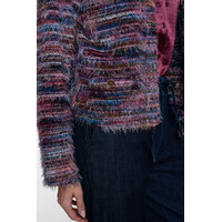 Geisha Vest Stripes Hairy Burgundy