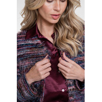 Geisha Vest Stripes Hairy Burgundy
