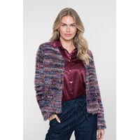 Geisha Vest Stripes Hairy Burgundy