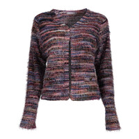 Geisha Vest Stripes Hairy Burgundy