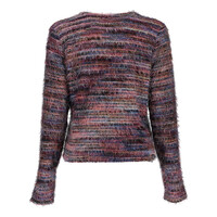 Geisha Vest Stripes Hairy Burgundy