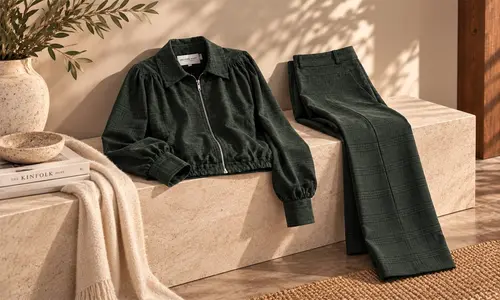 Outfit van de maand: de groene ruit set van Helena Hart