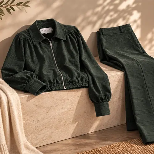 Outfit van de maand: de groene ruit set van Helena Hart