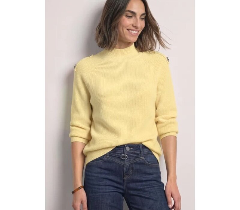 Street One Sweater with Button Detail Sunbeam Yellow
