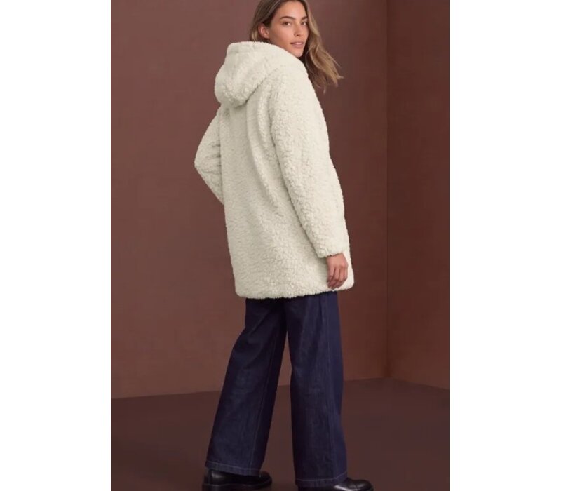 Street One Teddy Coat with Hoody Smooth Stone Sand