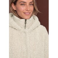 Street One Teddy Coat with Hoody Smooth Stone Sand