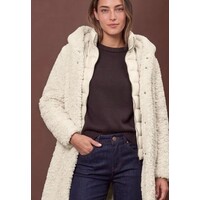 Street One Teddy Coat with Hoody Smooth Stone Sand