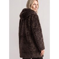 Street One Teddy Coat with Hoody Auburn Brown