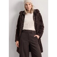 Street One Teddy Coat with Hoody Auburn Brown