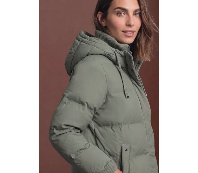 Street One Long Padded Jacket Somber Green