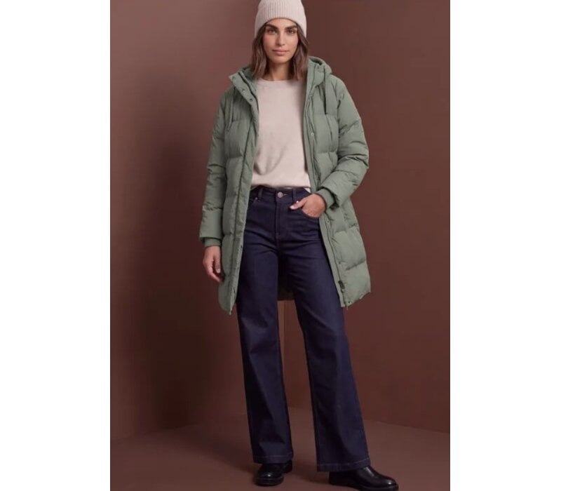 Street One Long Padded Jacket Somber Green