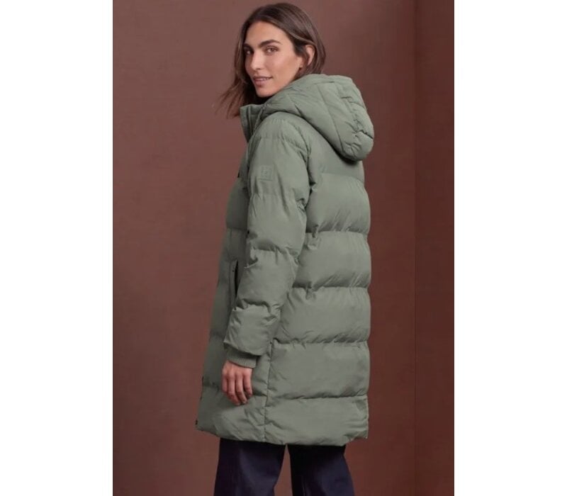 Street One Long Padded Jacket Somber Green