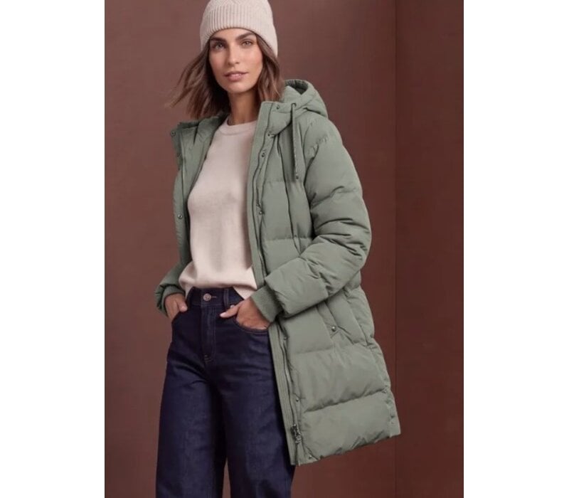 Street One Long Padded Jacket Somber Green