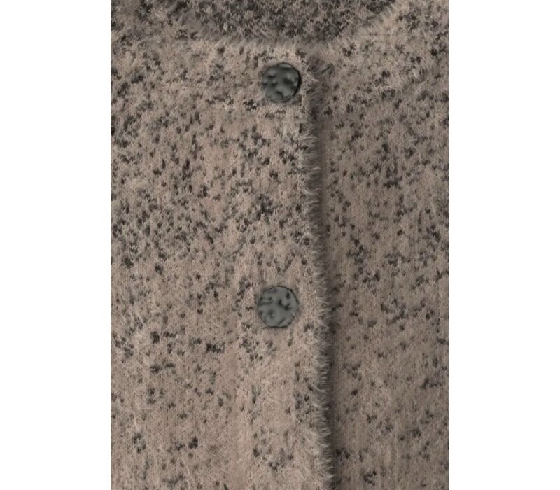 Street One Fluffy Short Jacquard Cardigan Sanded Amber